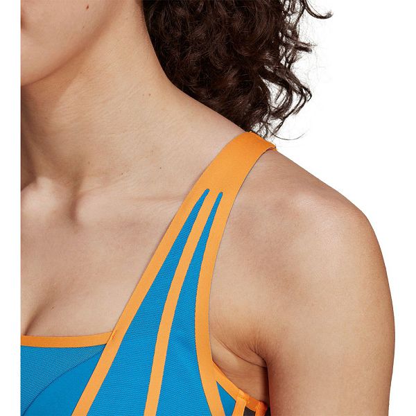 Blue Women's Adidas Luxe HS Sports Bra | 1485376-CP