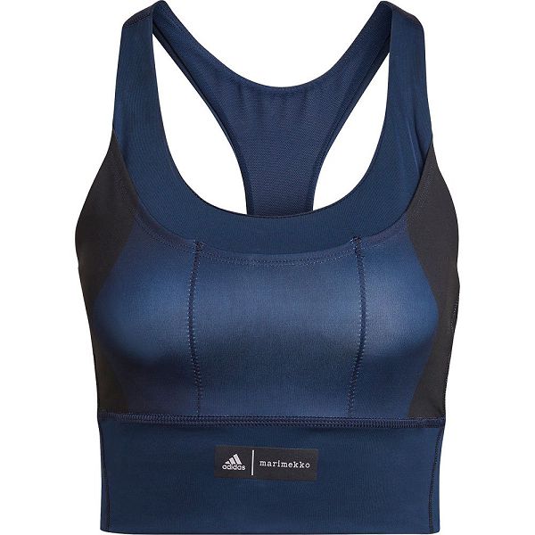 Blue Women's Adidas Marimekko Medium-Support Pocket Sports Bra | 1983670-JI