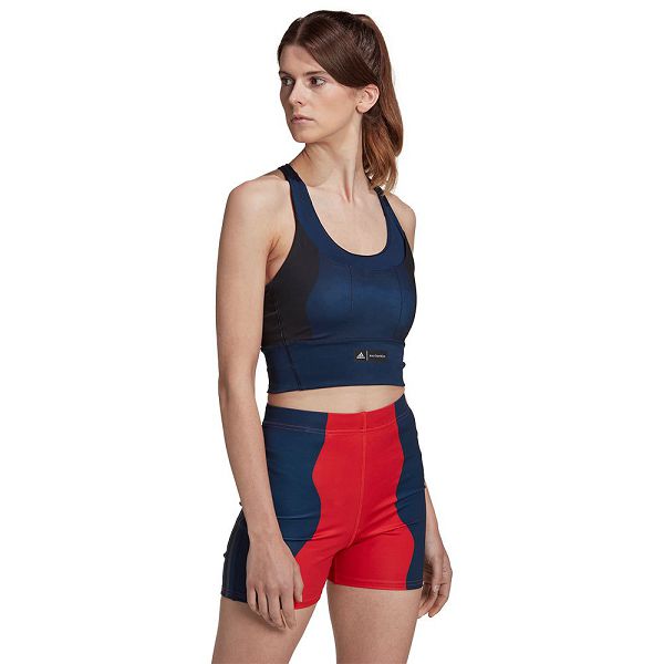 Blue Women\'s Adidas Marimekko Medium-Support Pocket Sports Bra | 1983670-JI