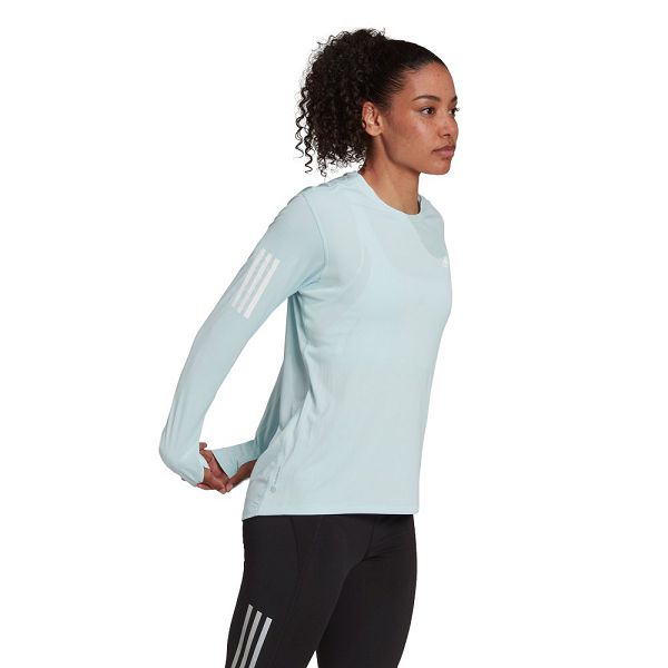 Blue Women's Adidas Own The Run Long Sleeve T Shirts | 0786534-PN