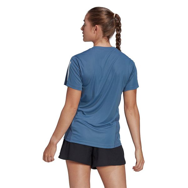 Blue Women's Adidas Own The Run Short Sleeve T Shirts | 3704192-VN