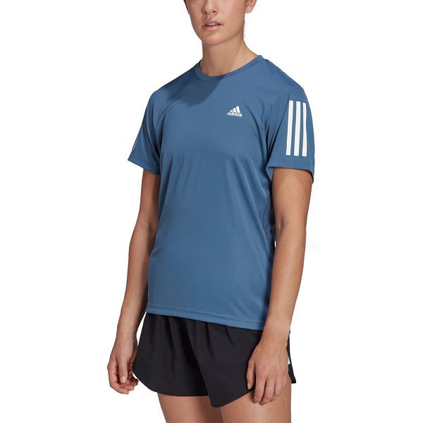 Blue Women\'s Adidas Own The Run Short Sleeve T Shirts | 3704192-VN