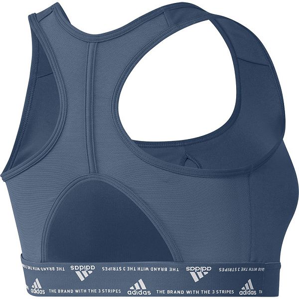 Blue Women's Adidas Power Medium-Support Sports Bra | 4239587-GH