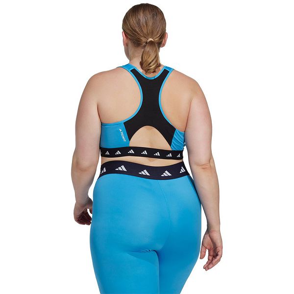 Blue Women's Adidas Power Medium-Support Techfit Big Sports Bra | 9287134-GW