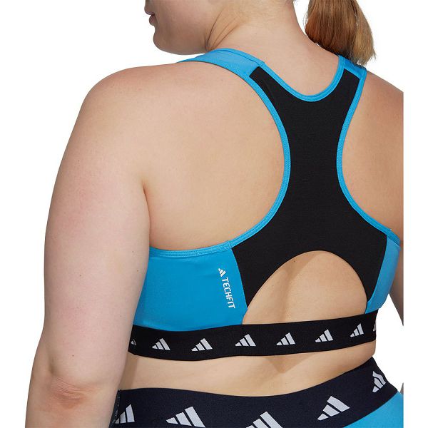 Blue Women's Adidas Power Medium-Support Techfit Big Sports Bra | 9287134-GW