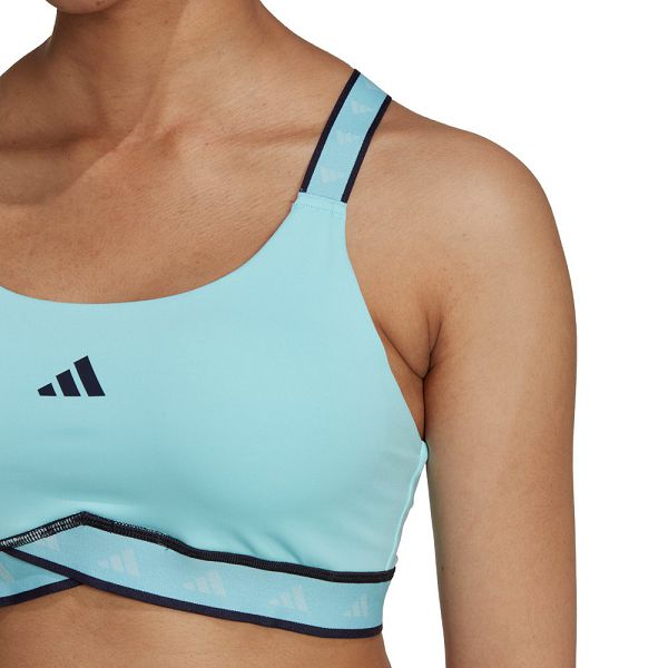 Blue Women's Adidas Powerimpact Medium-Support Techfit Sports Bra | 7482901-FE