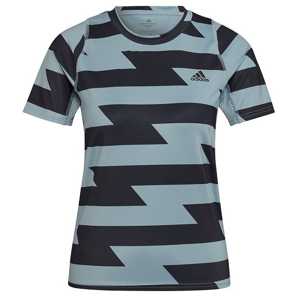 Blue Women's Adidas Run Fast Aop Short Sleeve T Shirts | 6548037-YK