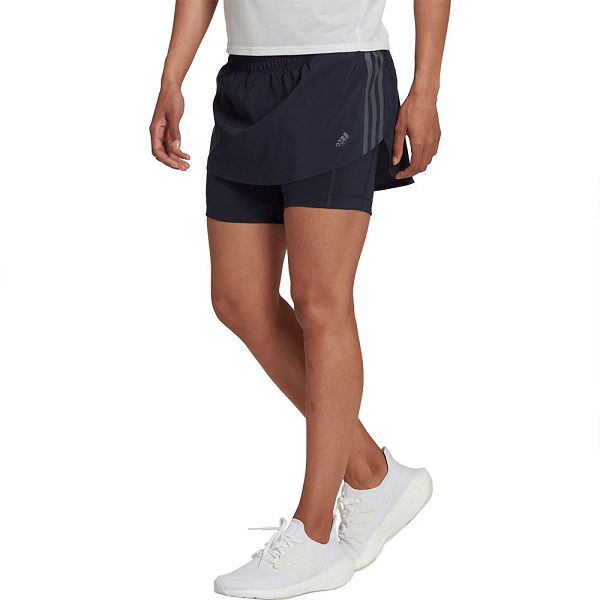 Blue Women\'s Adidas Run Icons 3 Stripes Shorts Pants | 1068749-XH