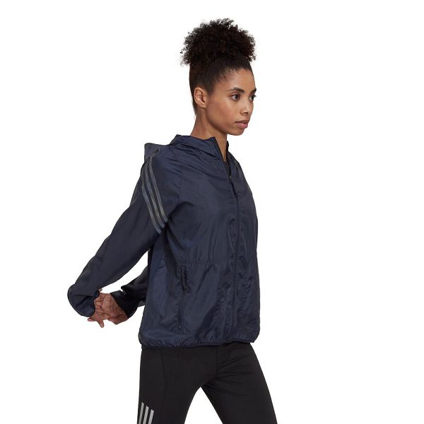 Blue Women's Adidas Run Icons 3 Stripes Running Breaker Jackets | 7814530-VJ