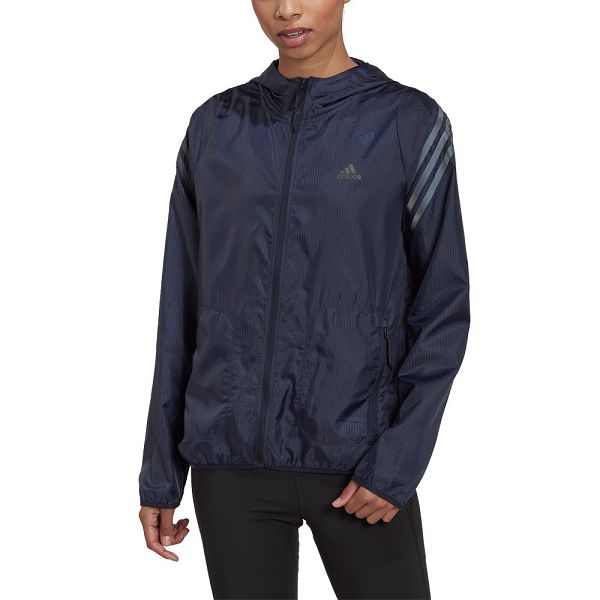 Blue Women\'s Adidas Run Icons 3 Stripes Running Breaker Jackets | 7814530-VJ