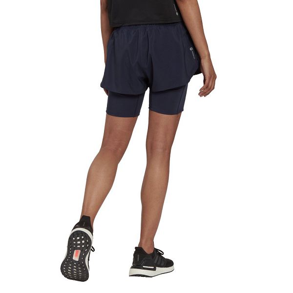 Blue Women's Adidas Run Icons Two-In-One Shorts Pants | 1509362-PY