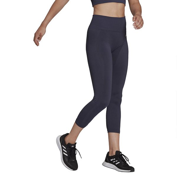 Blue Women's Adidas SML 7/8 Leggings | 3561428-DI