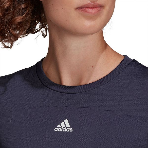 Blue Women's Adidas SML Fit Short Sleeve T Shirts | 3649175-JO