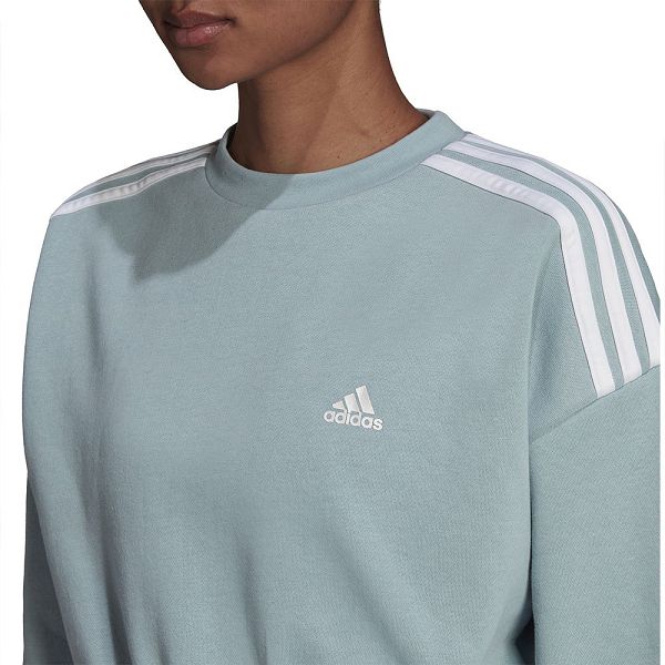 Blue Women's Adidas Sports Crop Sweatshirts | 0781365-TL