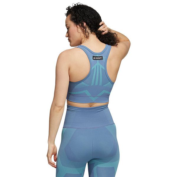 Blue Women's Adidas Studio 2 Tne Sports Bra | 1609573-BE