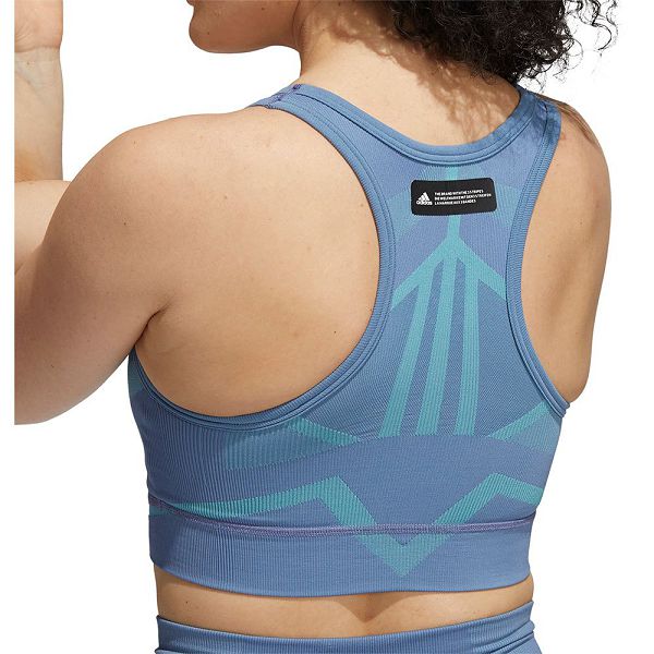 Blue Women's Adidas Studio 2 Tne Sports Bra | 1609573-BE