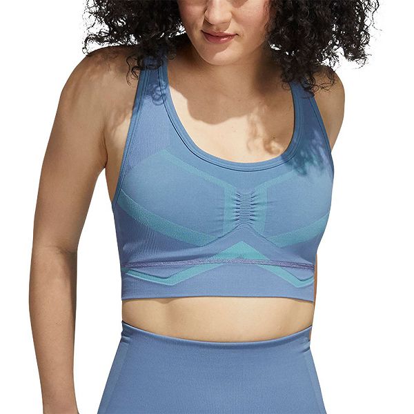 Blue Women\'s Adidas Studio 2 Tne Sports Bra | 1609573-BE