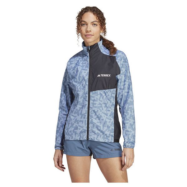 Blue Women\'s Adidas Trail Wind Jackets | 1485920-QU