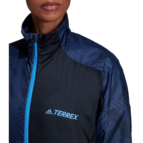 Blue Women's Adidas Trail Windbreaker Jackets | 1346589-KW