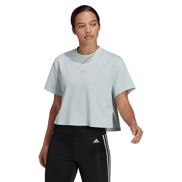 Blue Women's Adidas Uforu Short Sleeve T Shirts | 0516472-BH