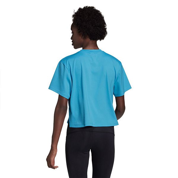 Blue Women's Adidas Uforu Short Sleeve T Shirts | 1230769-DY