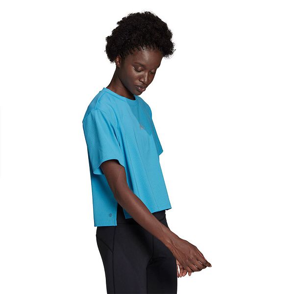 Blue Women's Adidas Uforu Short Sleeve T Shirts | 1230769-DY