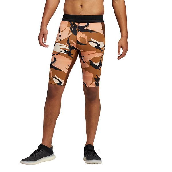 Brown Men's Adidas Heatready Short Leggings | 5647209-LV