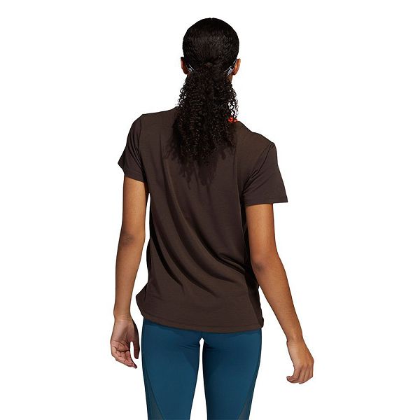 Brown Women's Adidas Aeroready Short Sleeve T Shirts | 5907148-VR