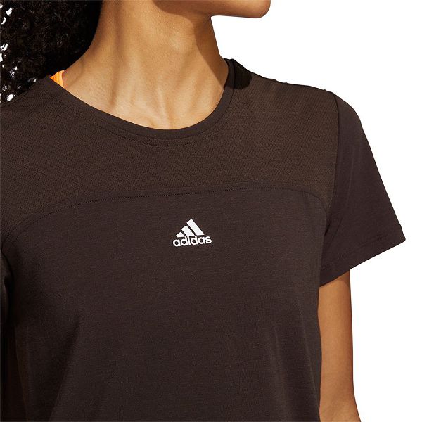 Brown Women's Adidas Aeroready Short Sleeve T Shirts | 5907148-VR