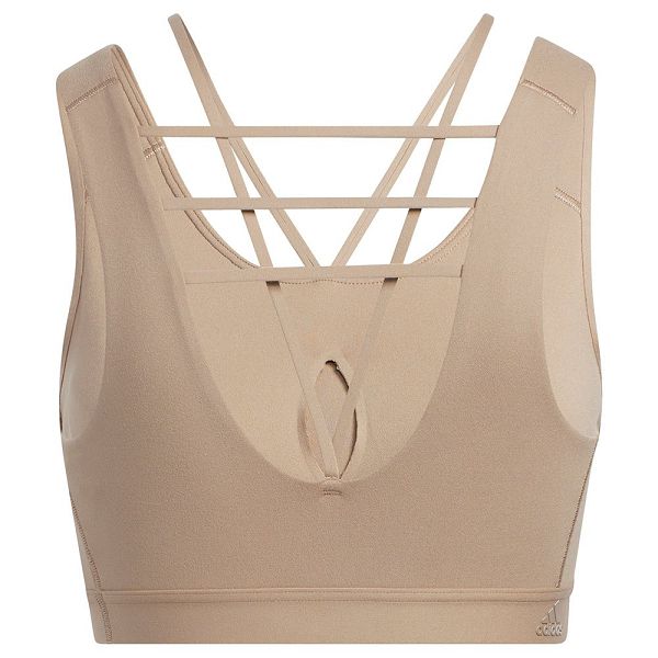 Brown Women's Adidas CF L Sto MS Sports Bra | 7304518-OA