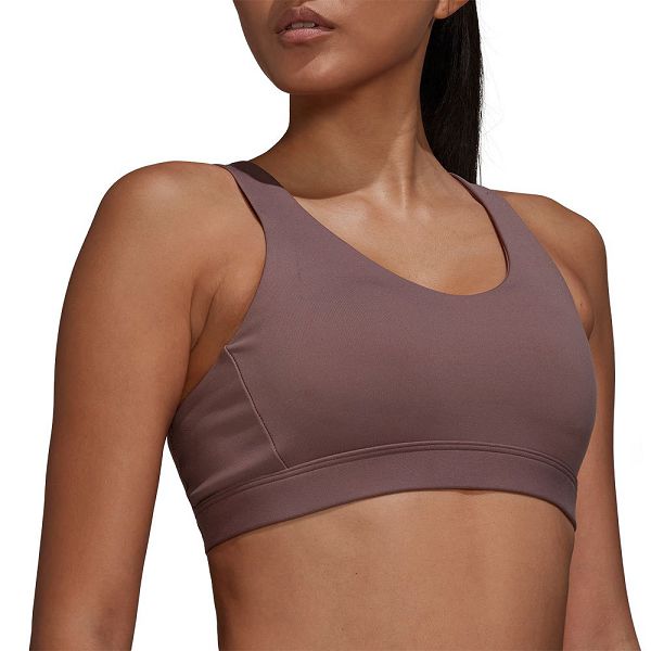 Brown Women's Adidas Coreflow Luxe Medium-Support Sports Bra | 4065917-TX