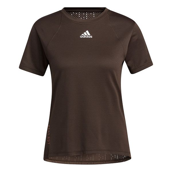 Brown Women's Adidas Training Heatready Short Sleeve T Shirts | 6718429-GV