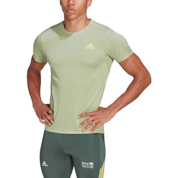 Green Men\'s Adidas Adizero Speed Short Sleeve T Shirts | 8207635-QW