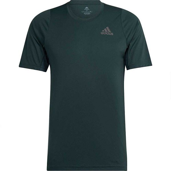 Green Men's Adidas Run Icons Short Sleeve T Shirts | 2567031-GI