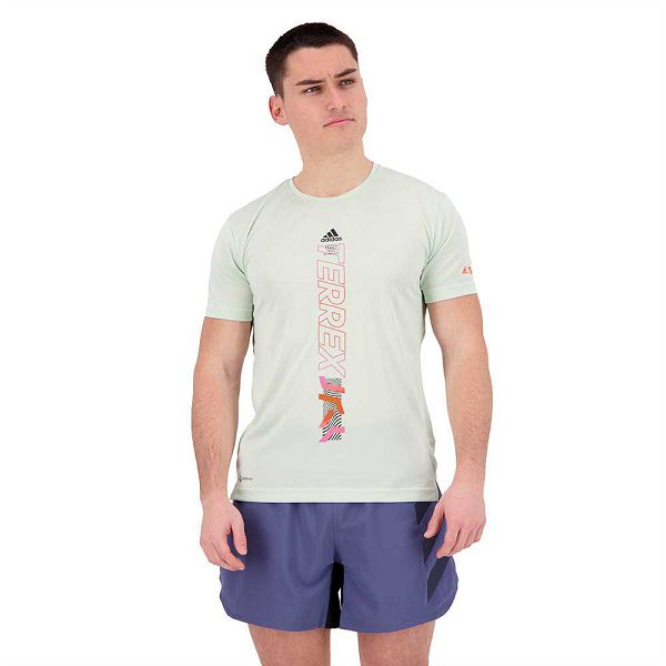 Green Men\'s Adidas Terrex Agravic Short Sleeve T Shirts | 0849512-NK