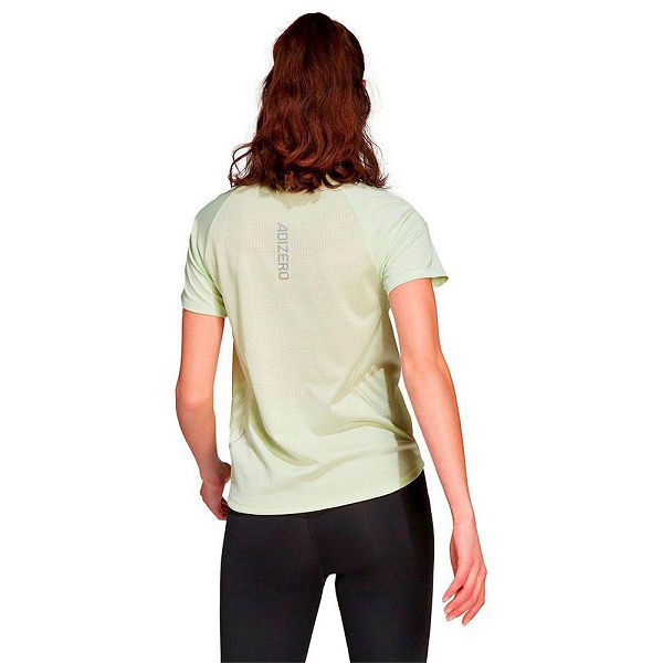 Green Women's Adidas Adizero Short Sleeve T Shirts | 9502467-AQ