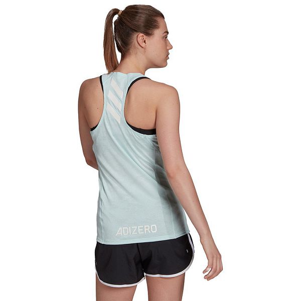 Green Women's Adidas Adizero Tank Sleeveless T Shirts | 5821369-NJ