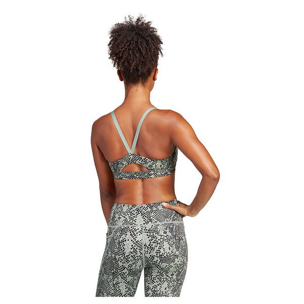 Green Women's Adidas Aerimt Ls Aop Sports Bra | 9571264-GL