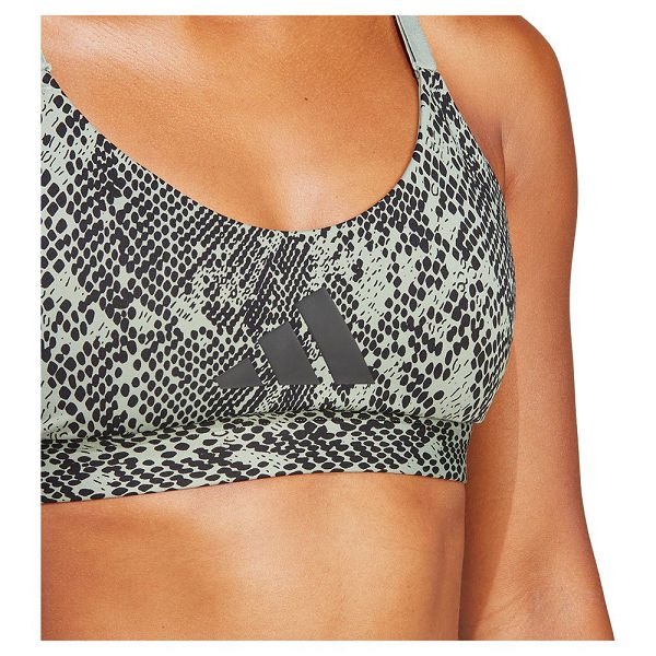 Green Women's Adidas Aerimt Ls Aop Sports Bra | 9571264-GL