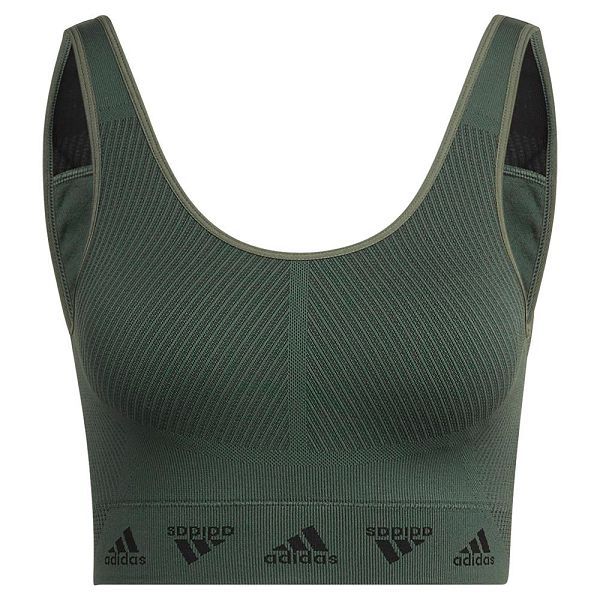 Green Women's Adidas Aeroknit Light-Support Sports Bra | 3809625-NC