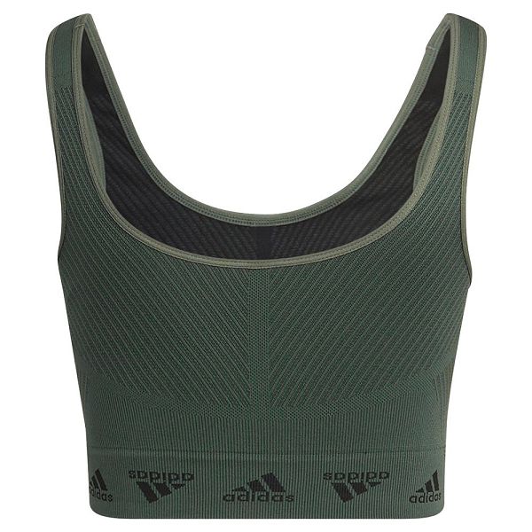 Green Women's Adidas Aeroknit Light-Support Sports Bra | 3809625-NC