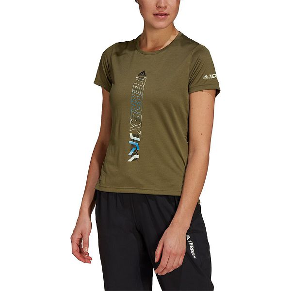 Green Women's Adidas Agravic Short Sleeve T Shirts | 6453810-XP