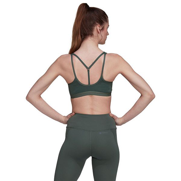 Green Women's Adidas Coreessentials Medium-Support Sports Bra | 4751260-JQ