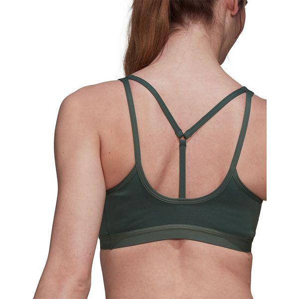 Green Women's Adidas Coreessentials Medium-Support Sports Bra | 4751260-JQ