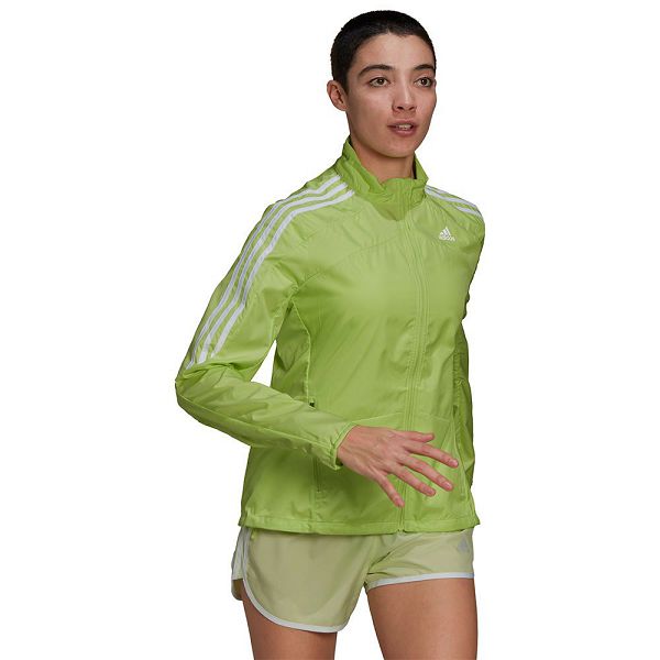 Green Women\'s Adidas Marathon Jackets | 2437815-VU