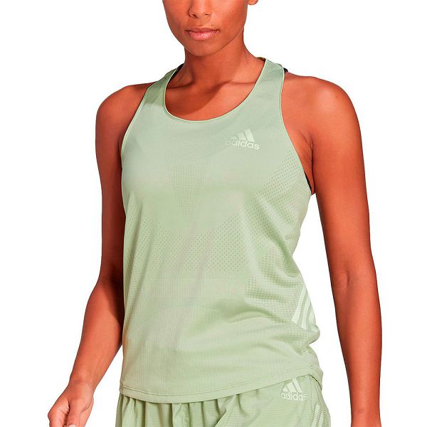 Green Women\'s Adidas Parley Adizero Run Sleeveless T Shirts | 9534671-AU