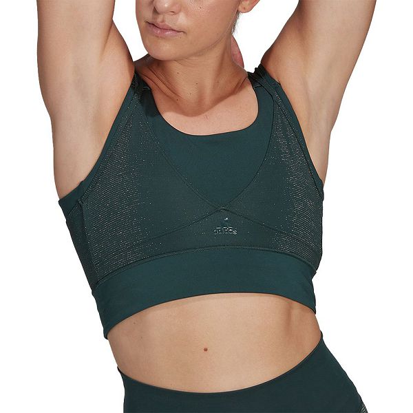 Green Women\'s Adidas Pwi Ms Holiday Sports Bra | 5183467-ST