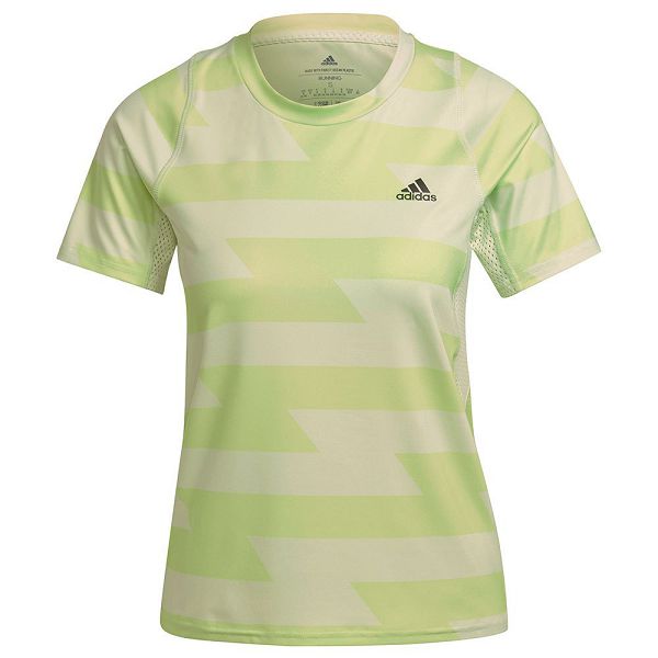 Green Women's Adidas Run Fast Aop Short Sleeve T Shirts | 1760823-PT