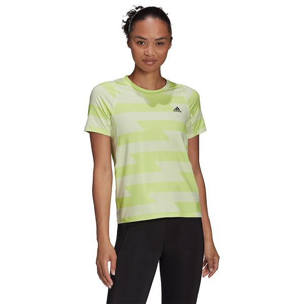 Green Women\'s Adidas Run Fast Aop Short Sleeve T Shirts | 1760823-PT