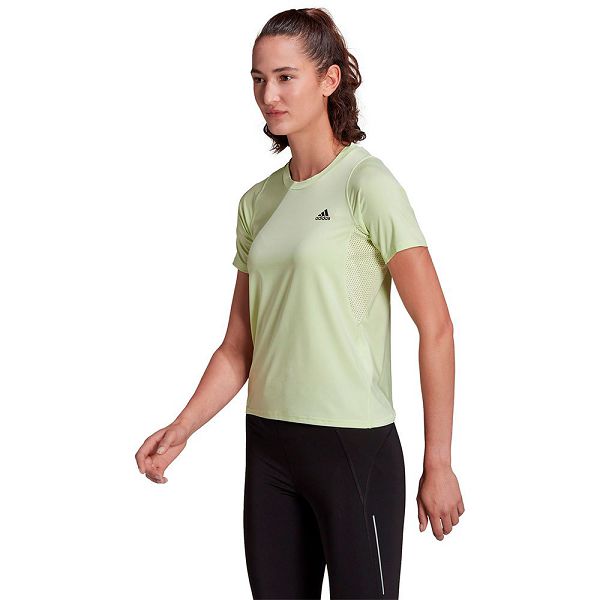 Green Women's Adidas Run Fast PB Short Sleeve T Shirts | 2359841-VR